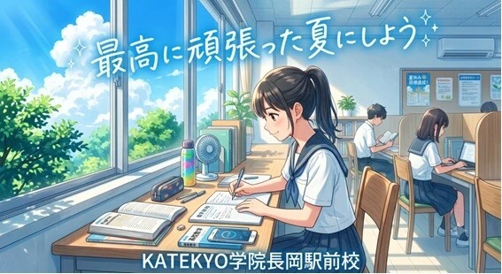 KATEKYO学院長岡駅前校ブログTOP画像（自習に取り組んでいる高校生の様子）
