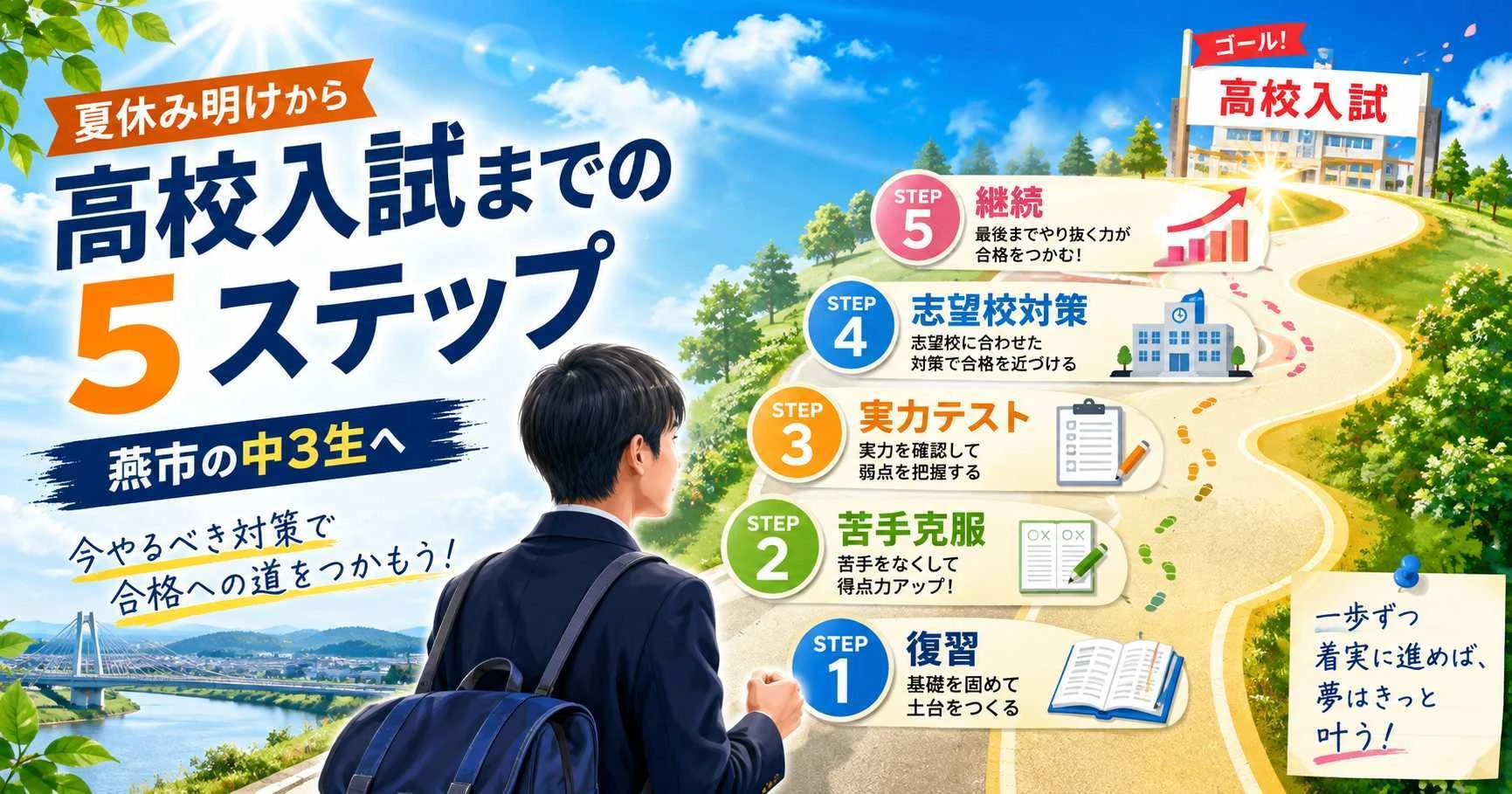 燕市の中学3年生に向けた夏休み明けからの高校受験対策