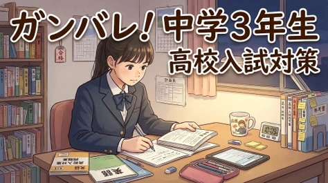 長岡市内の中学生が高校入試対策に励んでいる様子